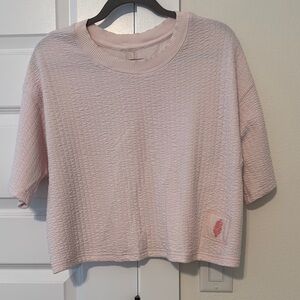 Free People Pink Textured Crop Top